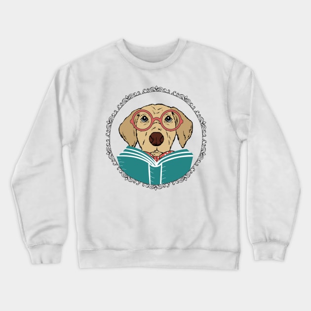 Reading Dog Crewneck Sweatshirt by eviebookish